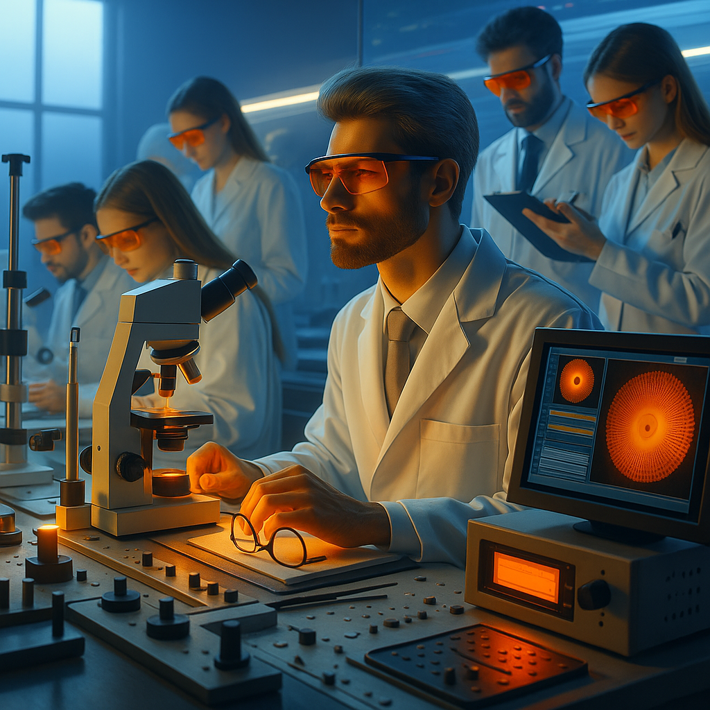 Scientists researching blue light effects